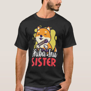 Shiba Inu Sister With A Dog T-Shirt