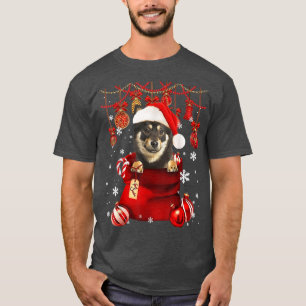 Shiba Inu Snow Ball  Dog in Pocket Bag Winter Chri T-Shirt
