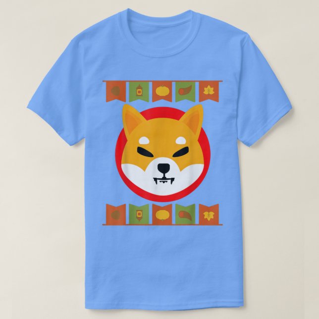 Shiba Inu Thanksgiving, Shib Token Crypto Hodl  T-Shirt (Design Front)