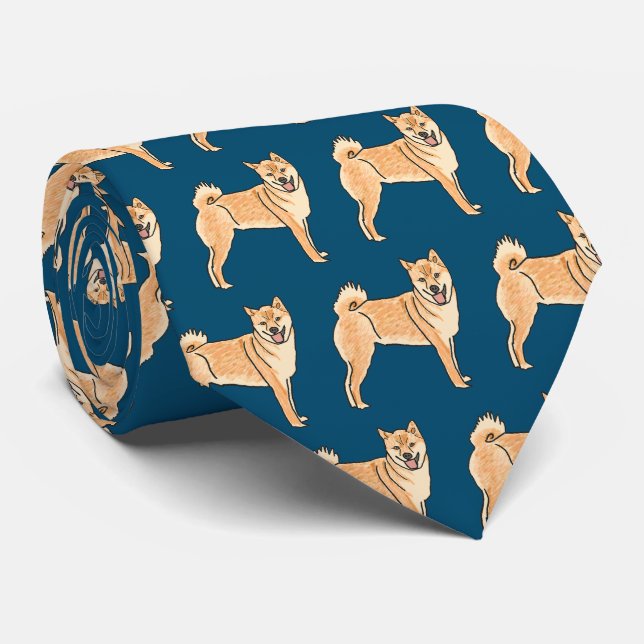 Shiba Inu Tie (Rolled)