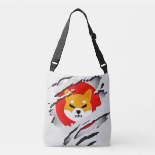 Shiba Inu Torn and Full Logo Images Crossbody Bag