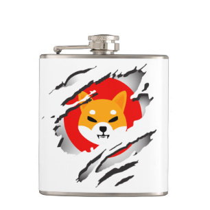 Shiba Inu Torn Image and Logo Flask
