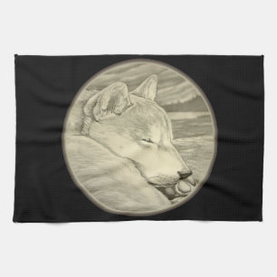 Shiba Inu Towel Dog Lover Art Tea Towels & Decor