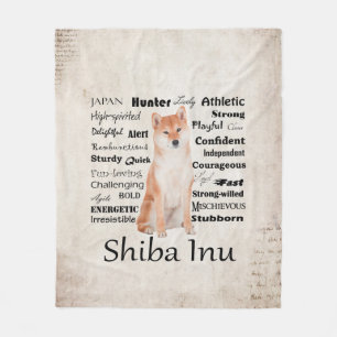 Shiba Inu Traits Fleece Blanket