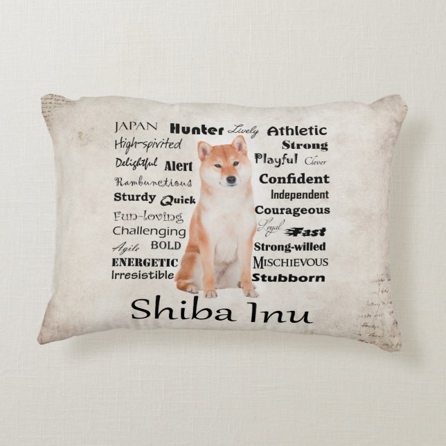 Shiba Inu Traits Pillow (Back)