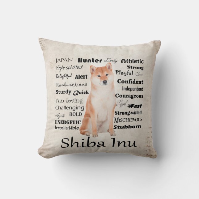 Shiba Inu Traits Pillow (Front)