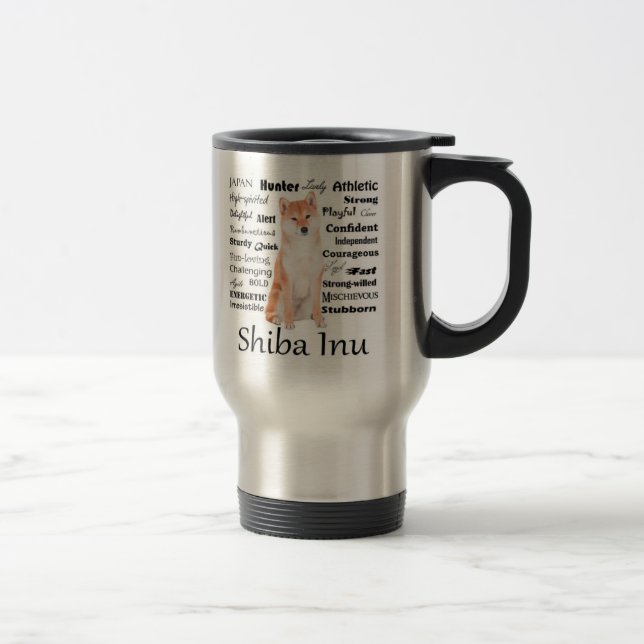 Shiba Inu Traits Travel Mug (Right)