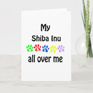 Shiba Inu Walks Design Holiday Card