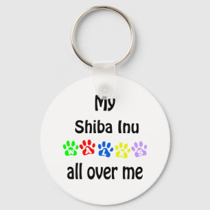 Shiba Inu Walks Design Key Ring