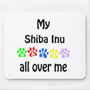 Shiba Inu Walks Design Mouse Pad