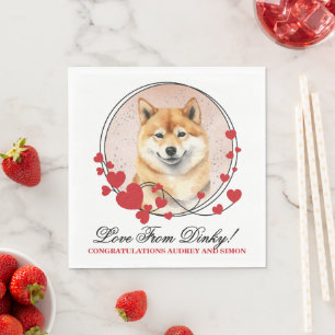 Shiba inu Wedding Napkins With Dogs Photo