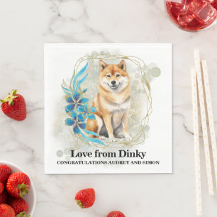 Shiba inu Wedding Napkins With Dogs Photo