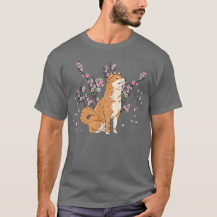 Shiba Inu with Beautiful Sakura Cherry Blossoms T- T-Shirt