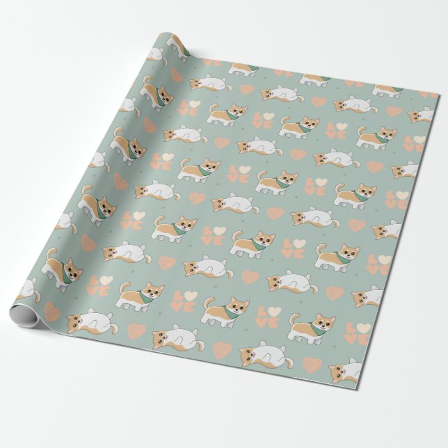 Shiba Inu Wrapping Paper (Unrolled)