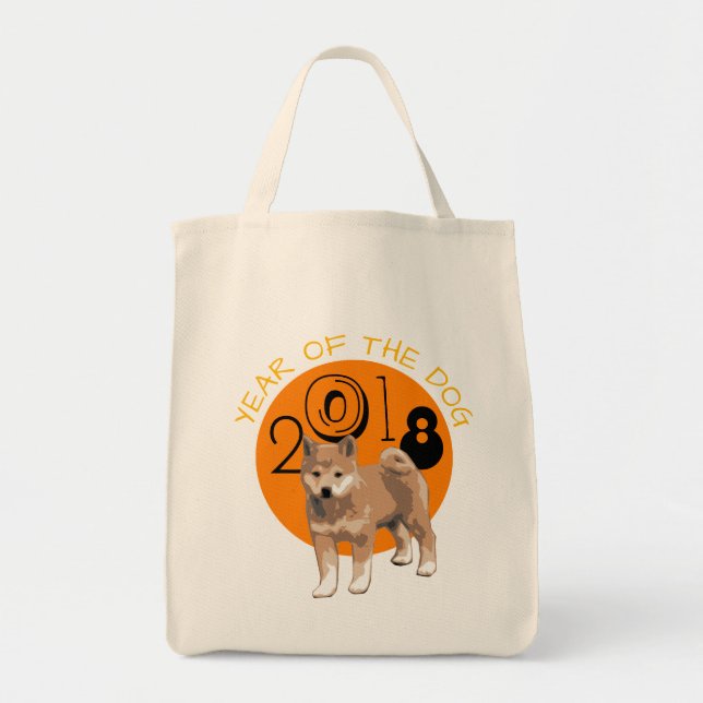Shiba inu Year of the Dog 2018 Grocery Cotton Bag (Front)