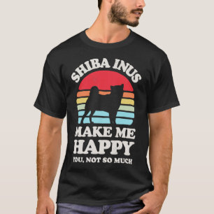 Shiba Inus Make Me Happy Sunset Retro for Men Wome T-Shirt