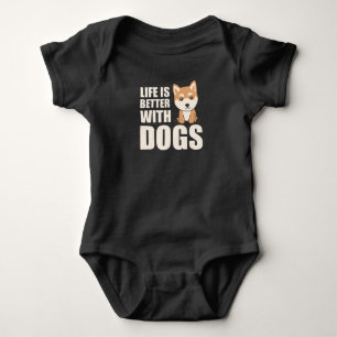 Shiba Life Is Better With Dogs Sweet Animals Baby Bodysuit