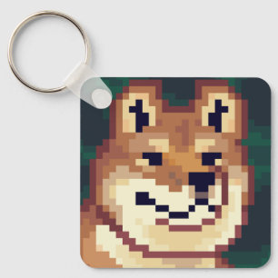 Shiba pixel key hanger ring