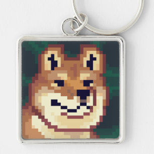 Shiba Pixelart, Key Pendant Ring