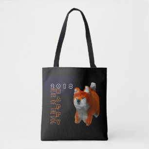 Shiba Puppy 3D Digital Art Dog custom Year Tote B Bag