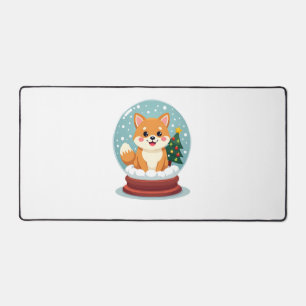 Shiba Snow Globe Desk Mat