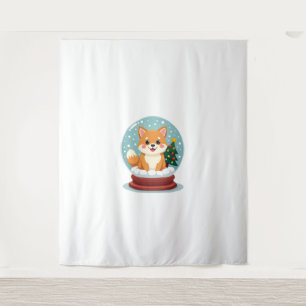 Shiba Snow Globe Tapestry