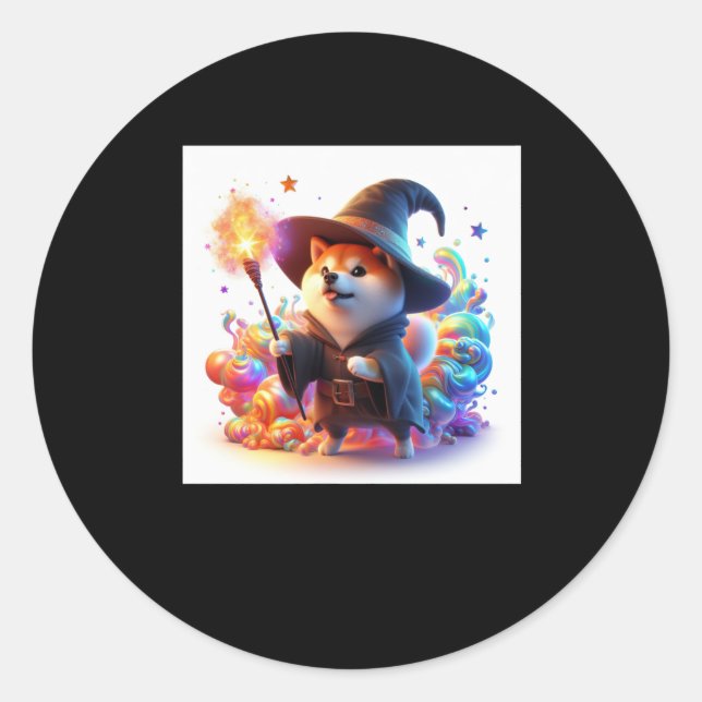 Shiba Warrior #6 Wizard Sticker  (Front)