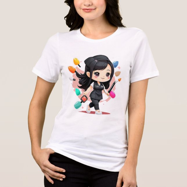 Shibi T-Shib T-Shirt Fun Printing Fashion Art Tri-Blend Shirt (Front)