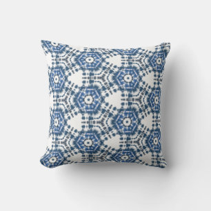 Shibori Abstract Pattern Indigo Blue Tie Dye Cushion