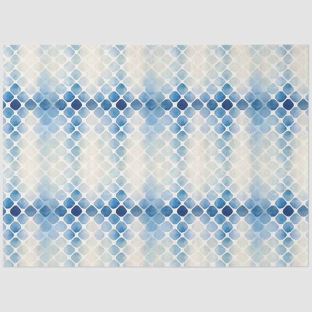 Shibori Blue Japanese Textile Art No 12 Tissue Paper (Front)