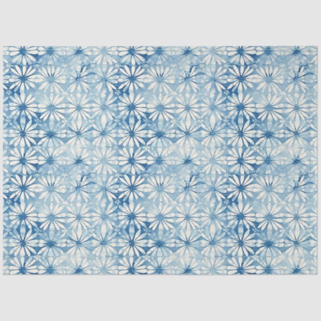Shibori Blue Japanese Textile Art No 3 Tissue Paper (Front)