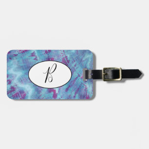 Shibori Blue Purple Tie Dye Luggage Tag