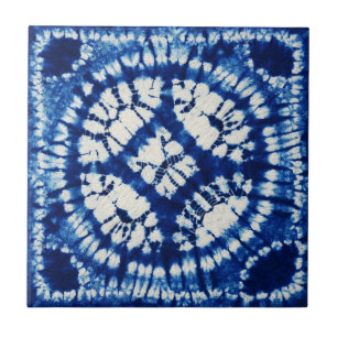 Shibori Dyed Ceramic Tile