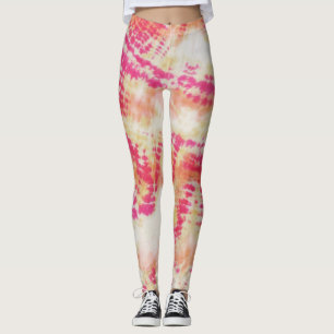 Shibori Pink Orange Tie Dye Leggings