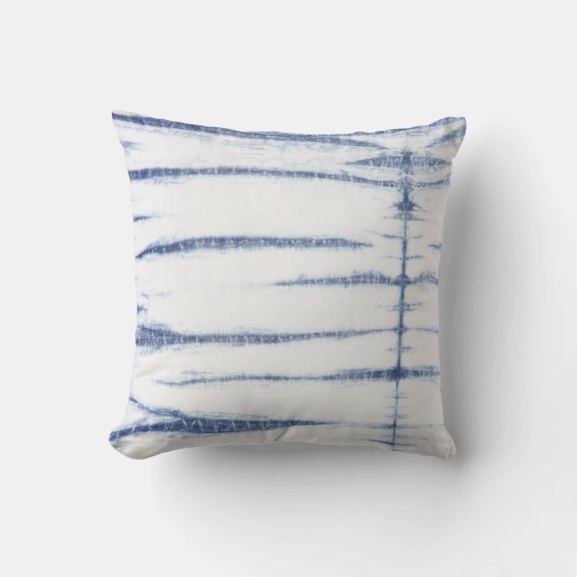 Shibori Stripe, Indigo Newest Cushion (Front)