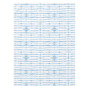 Shibori Tie Dye Blue Line Pattern Tablecloth