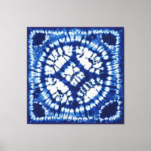 Shibori Tie Dye South Seas Indigo Batik Canvas Print