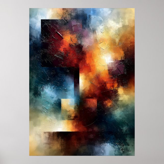 Shibui Luminous Axis Japanese Inspired Textured Poster (Front)