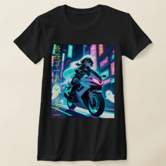 'Shibuya Ghost Rider' – Cyberpunk Neon Spirit  T-Shirt