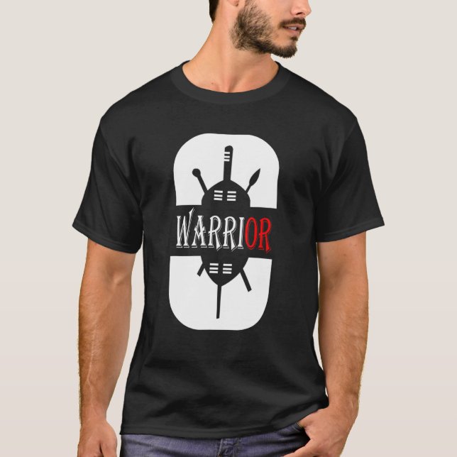 Shield And Spear Native Warrior T-Shirt (Front)