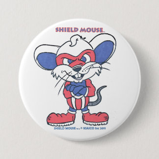 SHIELD MOUSE 7.5 CM ROUND BADGE