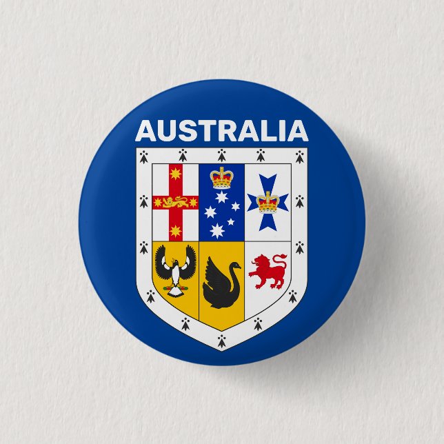Shield of arms of Australia 3 Cm Round Badge (Front)