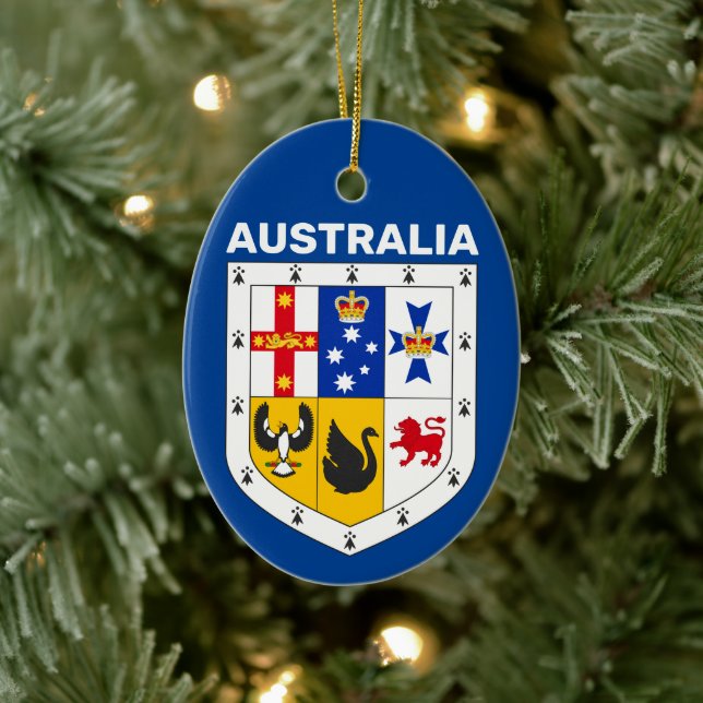 Shield of arms of Australia Ceramic Tree Decoration (Tree)