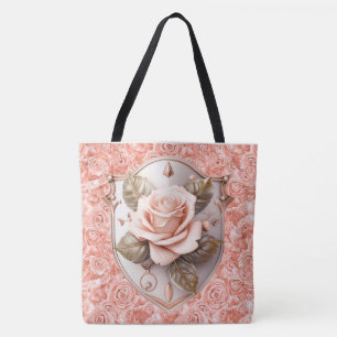 Shield of Faith on Pink Roses Large Tote Bag