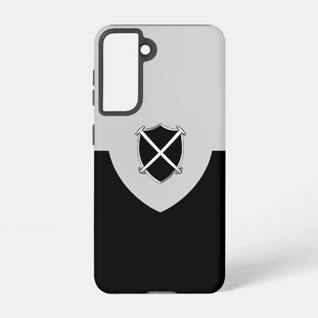 Shield with Crossed Swords Silver and Black Samsung Galaxy S21 Case (Back)
