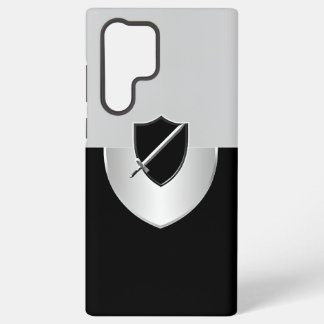 Shield with Crossed Swords Silver and Black   Samsung Galaxy Case