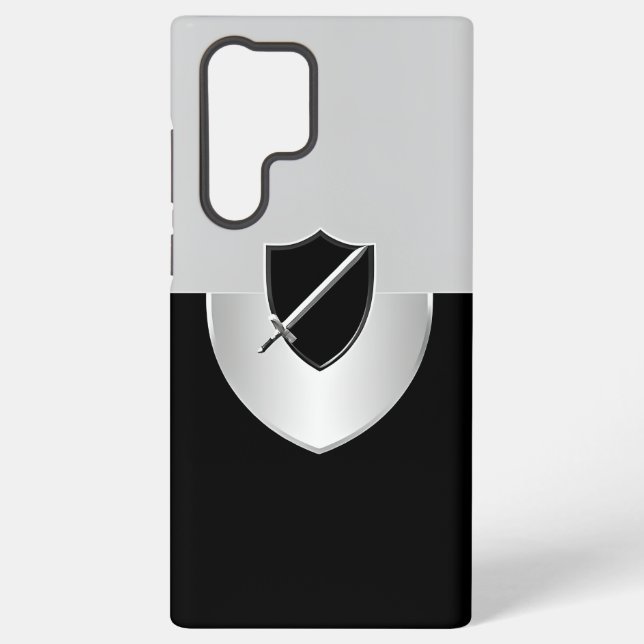 Shield with Crossed Swords Silver and Black   Samsung Galaxy S22 Ultra Case (Back)