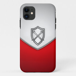Shield with Crossed Swords Silver and Red Case-Mate iPhone Case