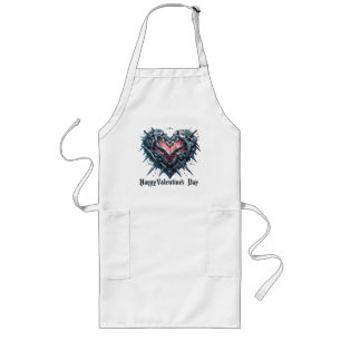 Shielded and caged valentines day heart long apron