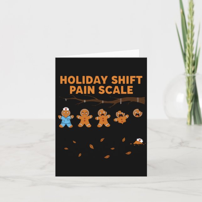Shift Nurse Pain Scale Funny Gingerbread Rn Christ Card (Front)